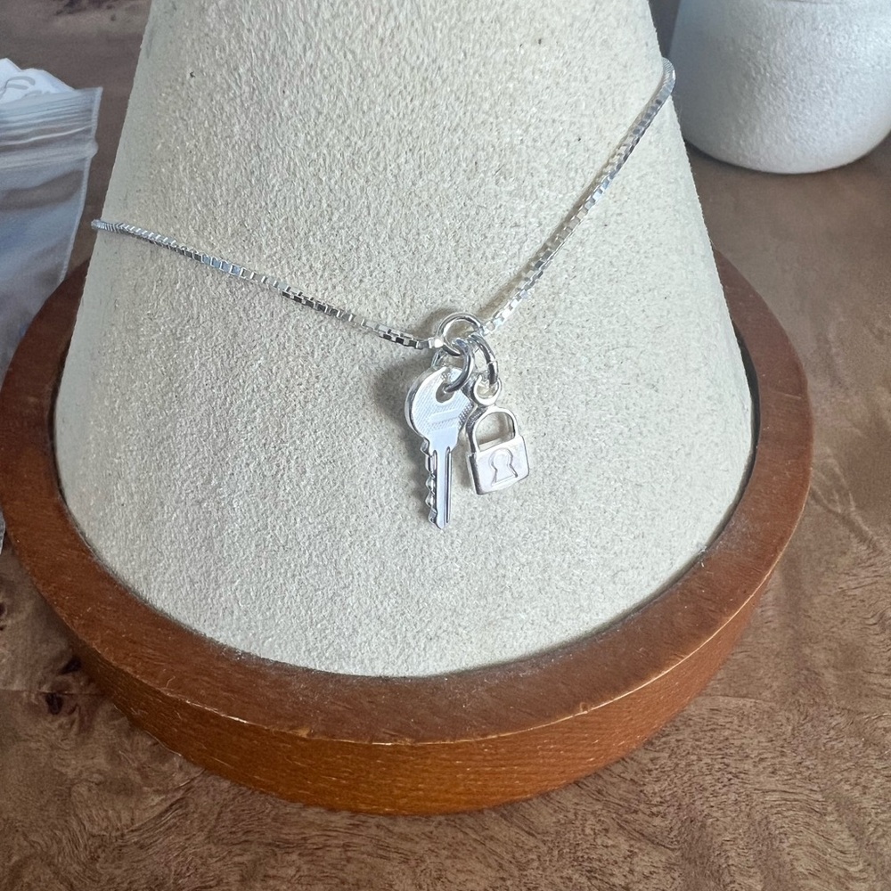 Sterling Silver Key and Lock Anklet